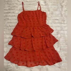 Francesca's Burnt Orange Tiered Dress